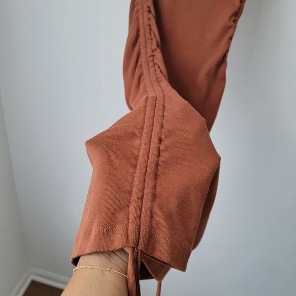 NWT GOOD AMERICAN Ruched Tank Mini Ribbed Dress Tortoise Size 2 - Picture 10 of 11